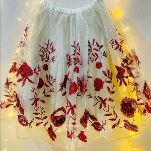 Designer Skirt with lace detail (knee length)